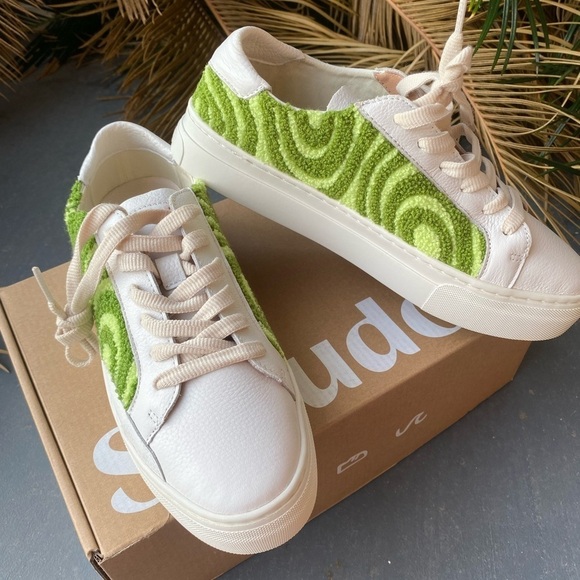 SOLUDOS NWT Ibiza Platform Psychedelic Spiral Green Sneaker in Women’s size 8.5 - Picture 1 of 12